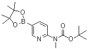N-[5-(4,4,5,5-四甲基-[1,3,2]二氧杂环戊硼烷-2-基)吡啶-2-基]-N-甲基氨基甲酸叔丁酯分子结构 (CAS 1032758-87-4)