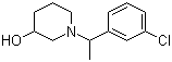 1-[1-(3-氯苯基)乙基]-3-哌啶醇分子结构 (CAS 1033013-42-1)