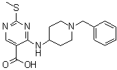 2-(甲硫基)-4-[[1-(苯基甲基)-4-哌啶基]氨基]-5-嘧啶羧酸分子结构 (CAS 1033194-54-5)