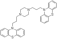10,10'-[1,4-哌嗪二基二(三亚甲基)]二吩噻嗪分子结构 (CAS 103331-66-4)