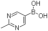 (2-甲基嘧啶-5-基)硼酸分子结构 (CAS 1034924-06-5)