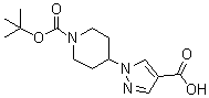 1-[1-(叔丁氧羰基)哌啶-4-基]-1H-吡唑-4-羧酸分子结构 (CAS 1034976-50-5)