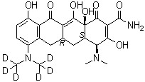 (4S,4aS,5aR,12aS)-4-(二甲基氨基)-7-[二(三氘甲基)氨基]-1,4,4a,5,5a,6,11,12a-八氢-3,10,12,12a-四羟基-1,11-二氧代-2-并四苯甲酰胺分子结构 (CAS 1036070-10-6)