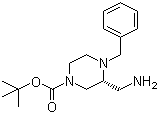 (3R)-3-(氨基甲基)-4-(苯基甲基)-1-哌嗪甲酸叔丁酯分子结构 (CAS 1041399-53-4)