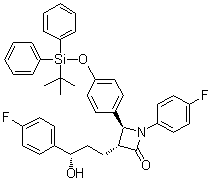 (3R,4S)-4-[4-[[(1,1-Dimethylethyl)diphenylsilyl]oxy]phenyl]-1-(4-fluorophenyl)-3-[(3S)-3-(4-fluorophenyl)-3-hydroxypropyl]-2-azetidinone molecular structure (CAS 1042722-66-6)