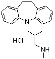 10,11-二氢-N,beta-二甲基-5H-二苯并[b,f]氮杂卓-5-丙胺单盐酸盐分子结构 (CAS 10464-24-1)