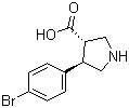 (3S,4R)-4-(4-溴苯基)吡咯烷-3-羧酸分子结构 (CAS 1047654-48-7)