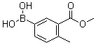5-硼酸基-2-甲基苯甲酸甲酯分子结构 (CAS 1048330-10-4)