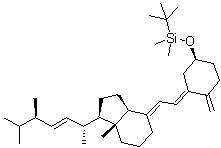 (叔丁基)[(3beta,5E,7E,22E)-9,10-开环麦角甾-5,7,10(19),22-四烯-3-基氧基]二甲基硅烷分子结构 (CAS 104846-63-1)