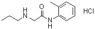 N-(2-甲基苯基)-2-(丙基氨基)-乙酰胺盐酸盐分子结构 (CAS 1049712-77-7)