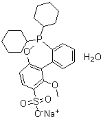 2'-(二环己基膦基)-2,6-二甲氧基-[1,1'-联苯]-3-磺酸钠水合物分子结构 (CAS 1049726-96-6)