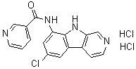 N-(6-氯-9H-吡啶并[3,4-b]吲哚-8-基)-3-吡啶甲酰胺二盐酸盐分子结构 (CAS 1049743-58-9)