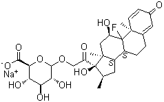 9-氟-11beta,17-二羟基-16beta-甲基-3,20-二氧代孕甾烷-1,4-二烯-21-基葡糖苷酸钠盐分子结构 (CAS 105088-07-1)