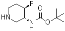 N-[(3R,4R)-4-氟-3-哌啶基]氨基甲酸叔丁酯分子结构 (CAS 1052713-47-9)