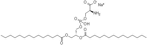 1,2-二肉豆蔻酰基-sn-甘油-3-[磷酰-L-丝氨酸]钠盐分子结构 (CAS 105405-50-3)