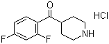 4-(2,4-二氟苯甲酰基)-哌啶盐酸盐分子结构 (CAS 106266-04-0)
