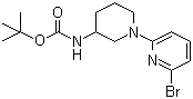 N-[1-(6-溴-2-吡啶基)-3-哌啶基]氨基甲酸叔丁酯分子结构 (CAS 1065484-35-6)