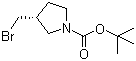 (3R)-3-溴甲基-1-吡咯烷甲酸叔丁酯分子结构 (CAS 1067230-65-2)