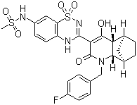 N-[3-[(4aR,5S,8R,8aS)-1-[(4-氟苯基)甲基]-1,2,4a,5,6,7,8,8a-八氢-4-羟基-2-氧代-5,8-甲桥喹啉-3-基]-1,1-二氧代-2H-1,2,4-苯并噻二嗪-7-基]甲磺酰胺分子结构 (CAS 1071517-39-9)