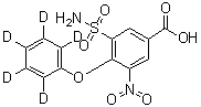 3-Nitro-4-(phenoxy-d<sub>5</sub>)-5-sulfamoylbenzoic acid molecular structure (CAS 1072125-53-1)