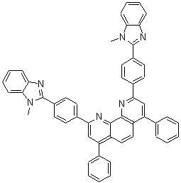 2,9-双[4-(1-甲基-1H-苯并咪唑-2-基)苯基]-4,7-二苯基-1,10-菲啰啉分子结构 (CAS 1072346-26-9)