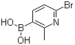 (6-溴-2-甲基-3-吡啶基)硼酸分子结构 (CAS 1072944-22-9)