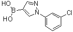 [1-(3-氯苯基)-1H-吡唑-4-基]硼酸分子结构 (CAS 1072945-88-0)