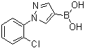 [1-(2-氯苯基)-1H-吡唑-4-基]硼酸分子结构 (CAS 1072945-91-5)
