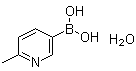 (6-甲基-3-吡啶基)硼酸水合物分子结构 (CAS 1072952-30-7)