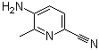 5-氨基-6-甲基-2-吡啶甲腈分子结构 (CAS 1079054-78-6)