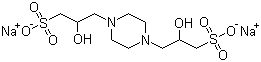 哌嗪-N,N'-双(2-羟基丙烷磺酸)二钠盐分子结构 (CAS 108321-07-9)