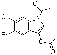 1-乙酰基-5-溴-6-氯-1H-吲哚-3-醇乙酸酯分子结构 (CAS 108847-96-7)