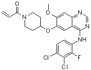 1-[4-[[4-[(3,4-Dichloro-2-fluorophenyl)amino]-7-methoxy-6-quinazolinyl]oxy]-1-piperidinyl]-2-propen-1-one molecular structure (CAS 1092364-38-9)