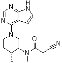 2-氰基-N-甲基-N-[(3R,4R)-4-甲基-1-(7H-吡咯并[2,3-d]嘧啶-4-基)-3-哌啶基]乙酰胺分子结构 (CAS 1092578-43-2)