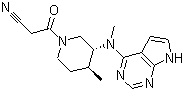 (3R,4S)-4-甲基-3-(甲基-7H-吡咯并[2,3-d]嘧啶-4-氨基)-beta-氧代-1-哌啶丙腈分子结构 (CAS 1092578-46-5)