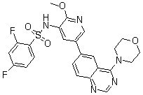 2,4-Difluoro-N-[2-methoxy-5-[4-(4-morpholinyl)-6-quinazolinyl]-3-pyridinyl]benzenesulfonamide molecular structure (CAS 1093818-24-6)
