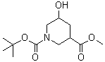 1-叔丁氧羰基-5-羟基哌啶-3-羧酸甲酯分子结构 (CAS 1095010-47-1)