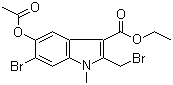 Ethyl 5-acetoxy-6-bromo-2-(bromomethyl)-1-methyl-1H-indole-3-carboxylate molecular structure (CAS 110543-98-1)
