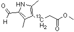 5-甲酰基-2,4-二甲基-1H-吡咯-3-丙酸甲酯-beta-(碳-13)分子结构 (CAS 110995-29-4)
