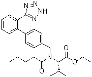 N-(1-Oxopentyl)-N-[[2'-(2H-tetrazol-5-yl)[1,1'-biphenyl]-4-yl]methyl]-L-valine ethyl ester molecular structure (CAS 1111177-30-0)