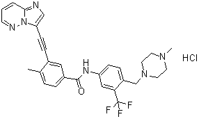 帕纳替尼盐酸盐分子结构 (CAS 1114544-31-8)