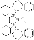 [1,2-乙烷二基二[二环己基膦]][1,1'-(eta2-1,2-乙炔二基)二[苯]]铂分子结构 (CAS 111848-25-0)