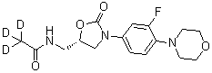 2,2,2-三氘-N-[[(5S)-3-(3-氟-4-吗啉-4-基苯基)-2-氧代-1,3-恶唑烷-5-基]甲基]乙酰胺分子结构 (CAS 1127120-38-0)
