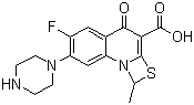 6-Fluoro-1-methyl-4-oxo-7-(1-piperazinyl)-4H-[1,3]thiazeto[3,2-a]quinoline-3-carboxylic acid molecular structure (CAS 112984-60-8)