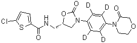5-氯-N-[[(5S)-2-氧代-3-[4-(3-氧代-4-吗啉基)苯基-2,3,5,6-d<sub>4</sub>]-5-恶唑烷基]甲基]-2-噻吩甲酰胺分子结构 (CAS 1132681-38-9)