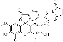 6-羧基-4,5-二氯-2,7-二甲氧基荧光素琥珀酰亚胺酯分子结构 (CAS 113394-23-3)