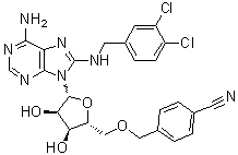 5'-O-[(4-氰基苯基)甲基]-8-[[(3,4-二氯苯基)甲基]氨基]腺苷分子结构 (CAS 1134156-31-2)
