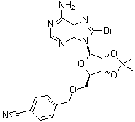 8-Bromo-5'-O-[(4-cyanophenyl)methyl]-2',3'-O-(1-methylethylidene)adenosine molecular structure (CAS 1134156-53-8)