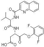 (3S)-5-(2,6-二氟苯氧基)-3-[[(2S)-3-甲基-1-氧代-2-[(2-喹啉甲酰基)氨基]丁基]氨基]-4-氧代-戊酸分子结构 (CAS 1135695-98-5)