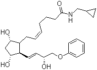 (5Z)-N-(Cyclopropylmethyl)-7-[(1R,2R,3R,5S)-3,5-dihydroxy-2-[(1E,3R)-3-hydroxy-4-phenoxy-1-buten-1-yl]cyclopentyl]-5-heptenamide molecular structure (CAS 1138395-09-1)